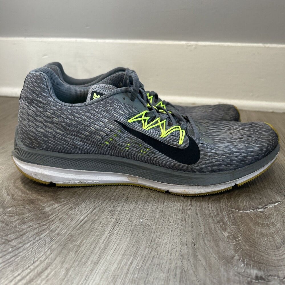 Nike Air Zoom Winflo 5 Shoes Men’s 9 Gray Athletic Running Sneakers AA7406-011